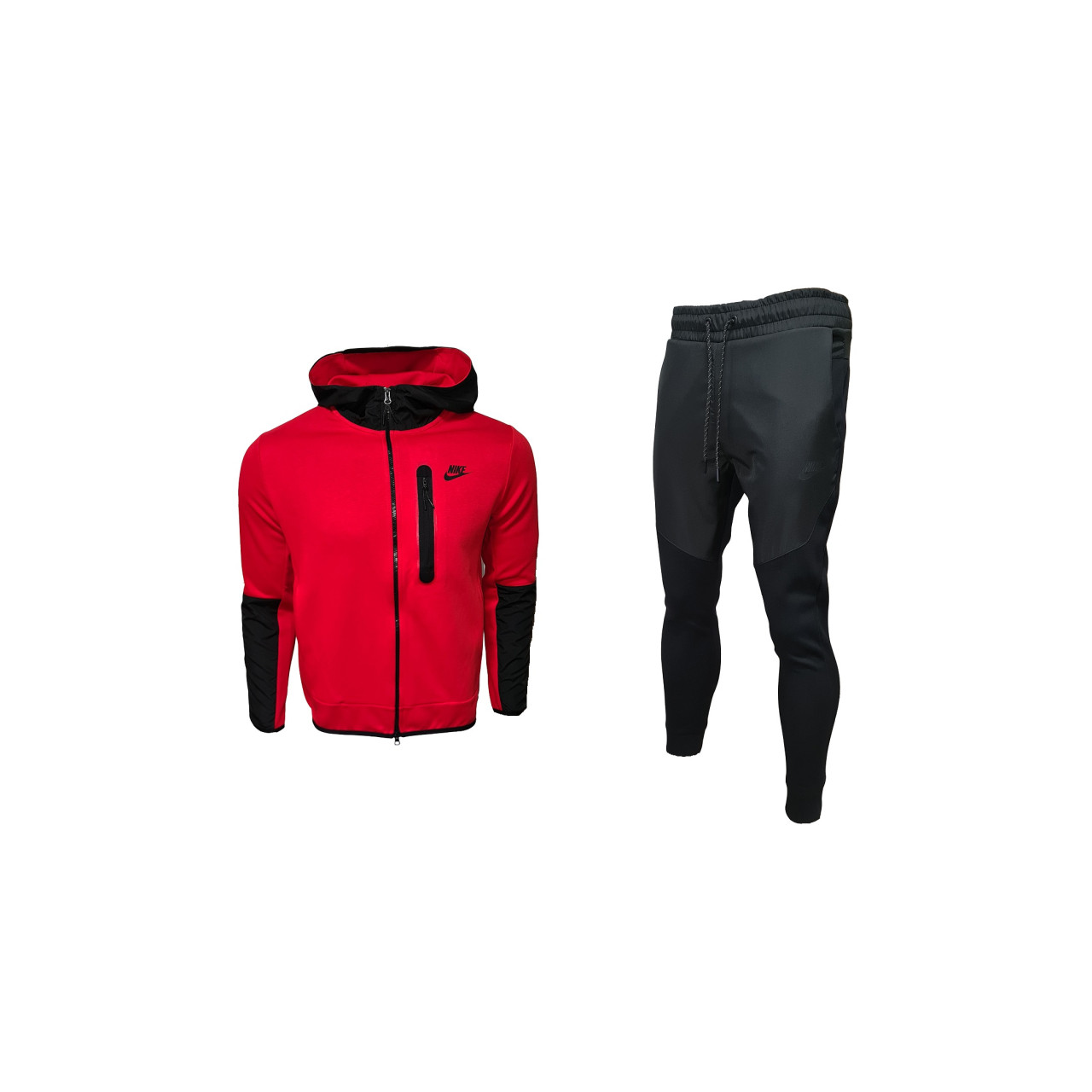 Мъжки спортен екип Nike Tracksuit Tech Fleece Red Black New